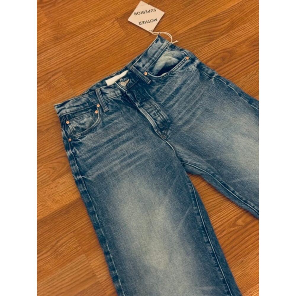 MOTHER SUPERIOR NWT THE DODGER BUTTON SNEAK JEANS WIPEOUT 25 - Picture 4 of 10